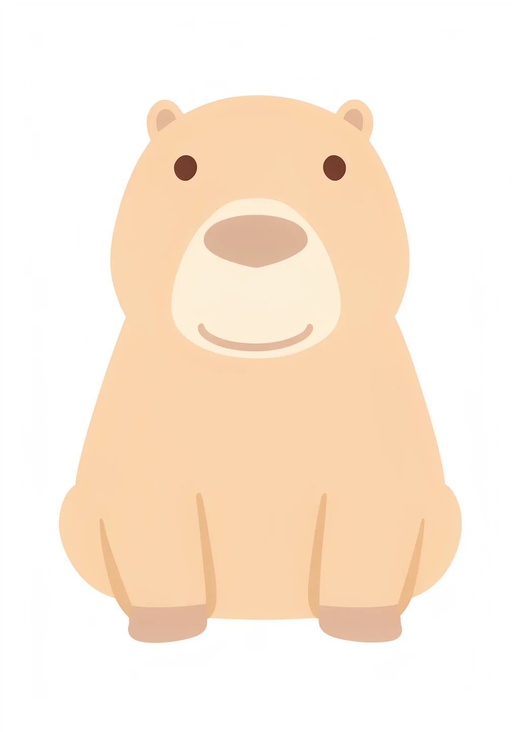 カピバラの塗り絵の見本