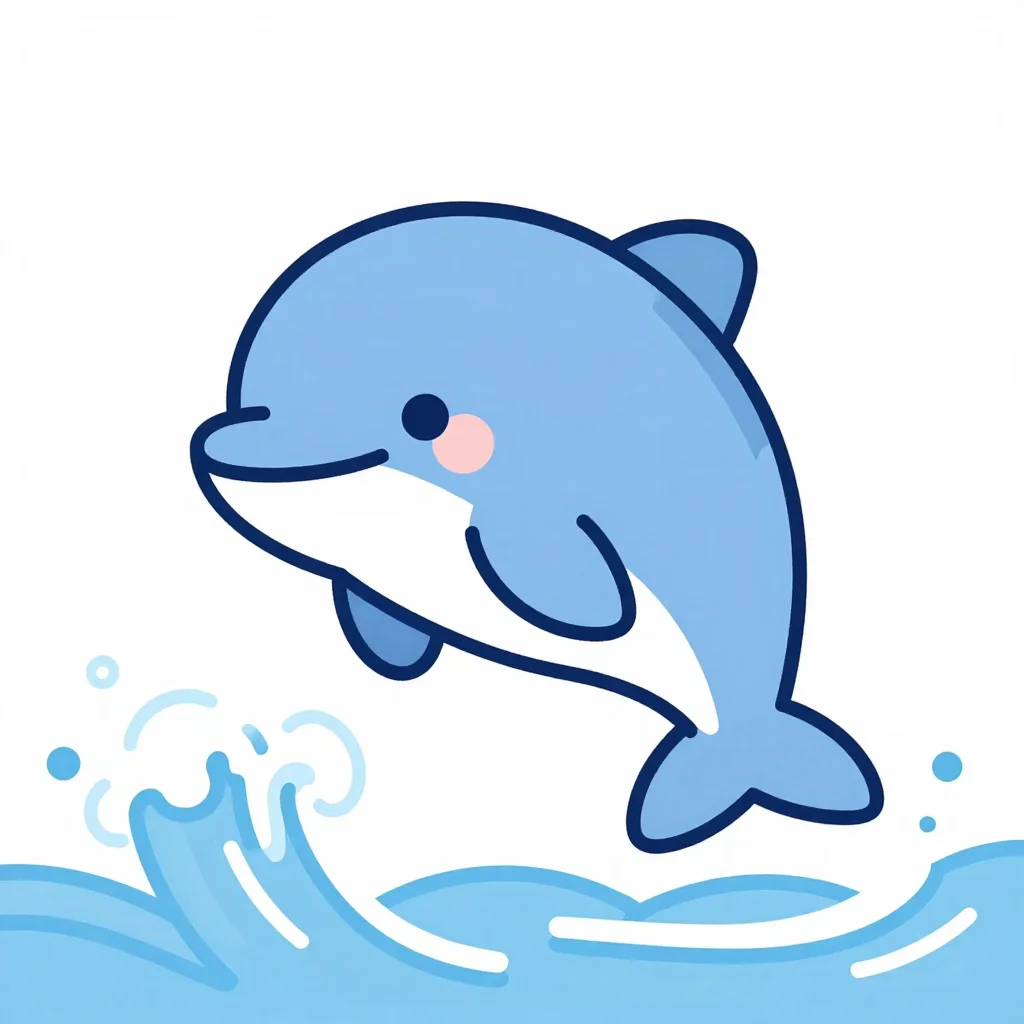 いるかの塗り絵の見本