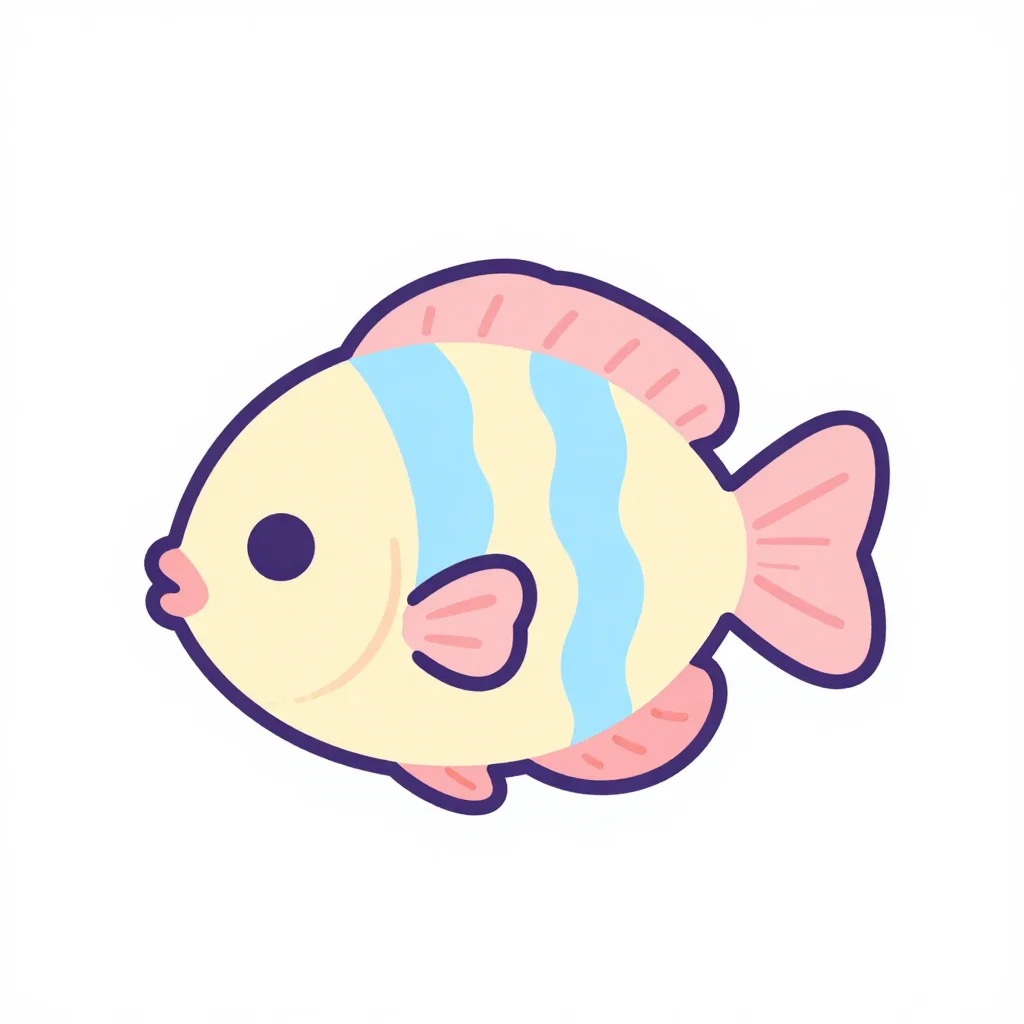 魚（熱帯魚）の塗り絵の見本