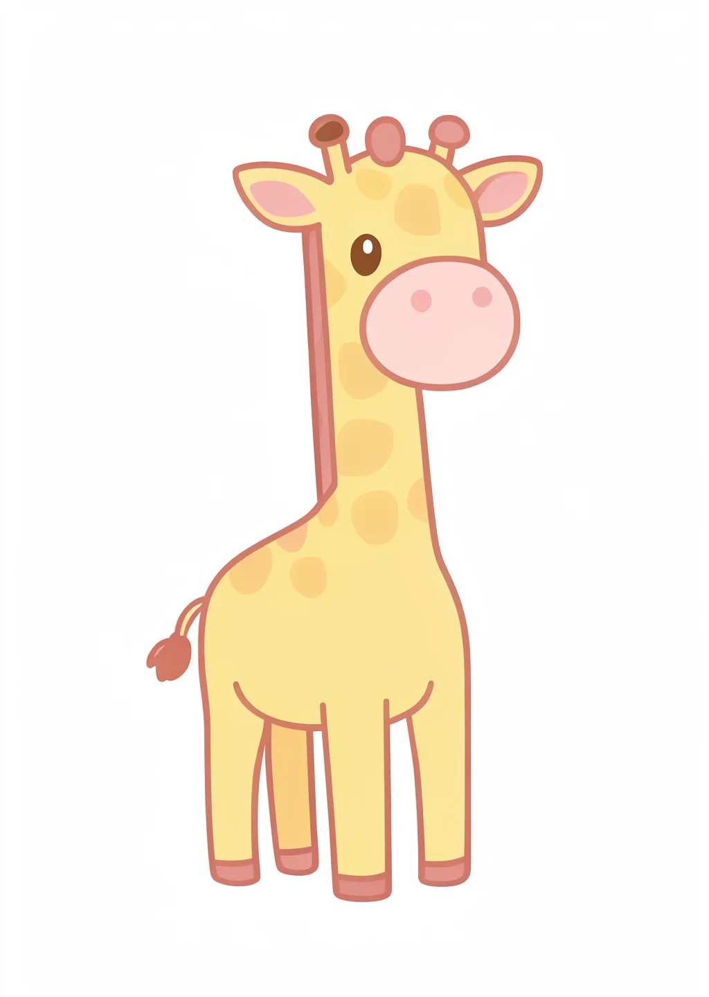 きりんの塗り絵の見本