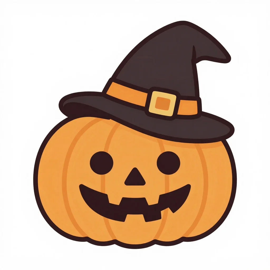 ハロウィンかぼちゃの塗り絵の見本