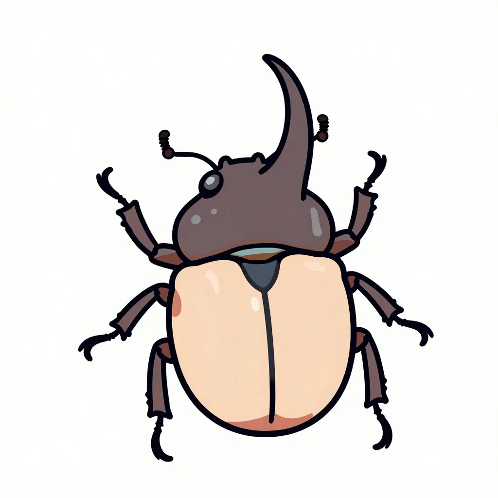 カブトムシの塗り絵の見本