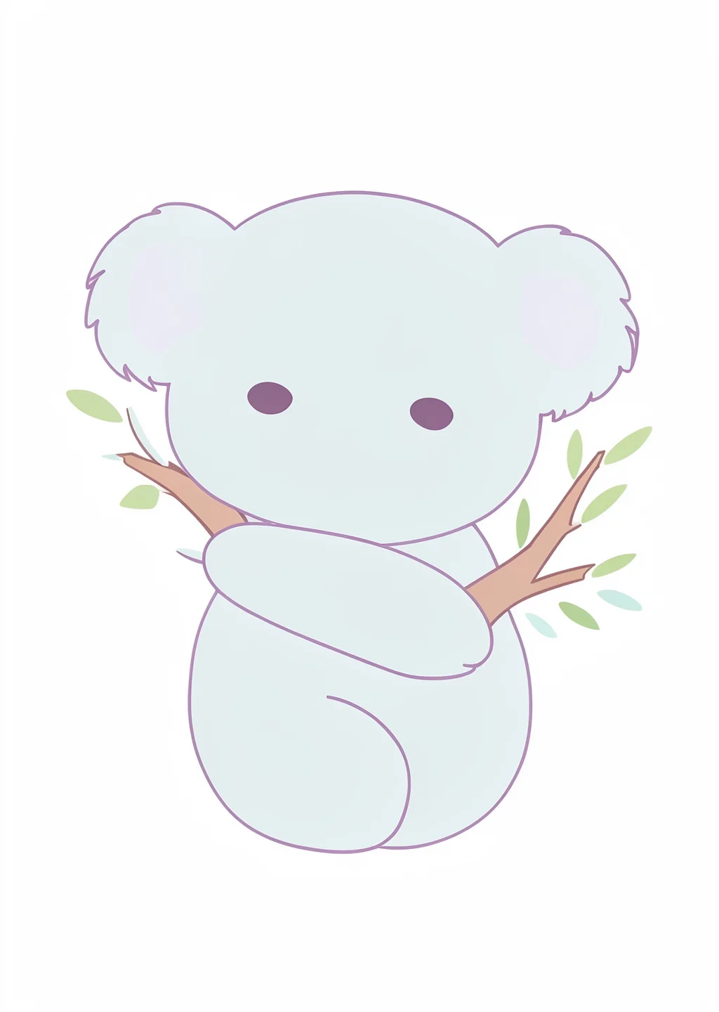 コアラの塗り絵の見本
