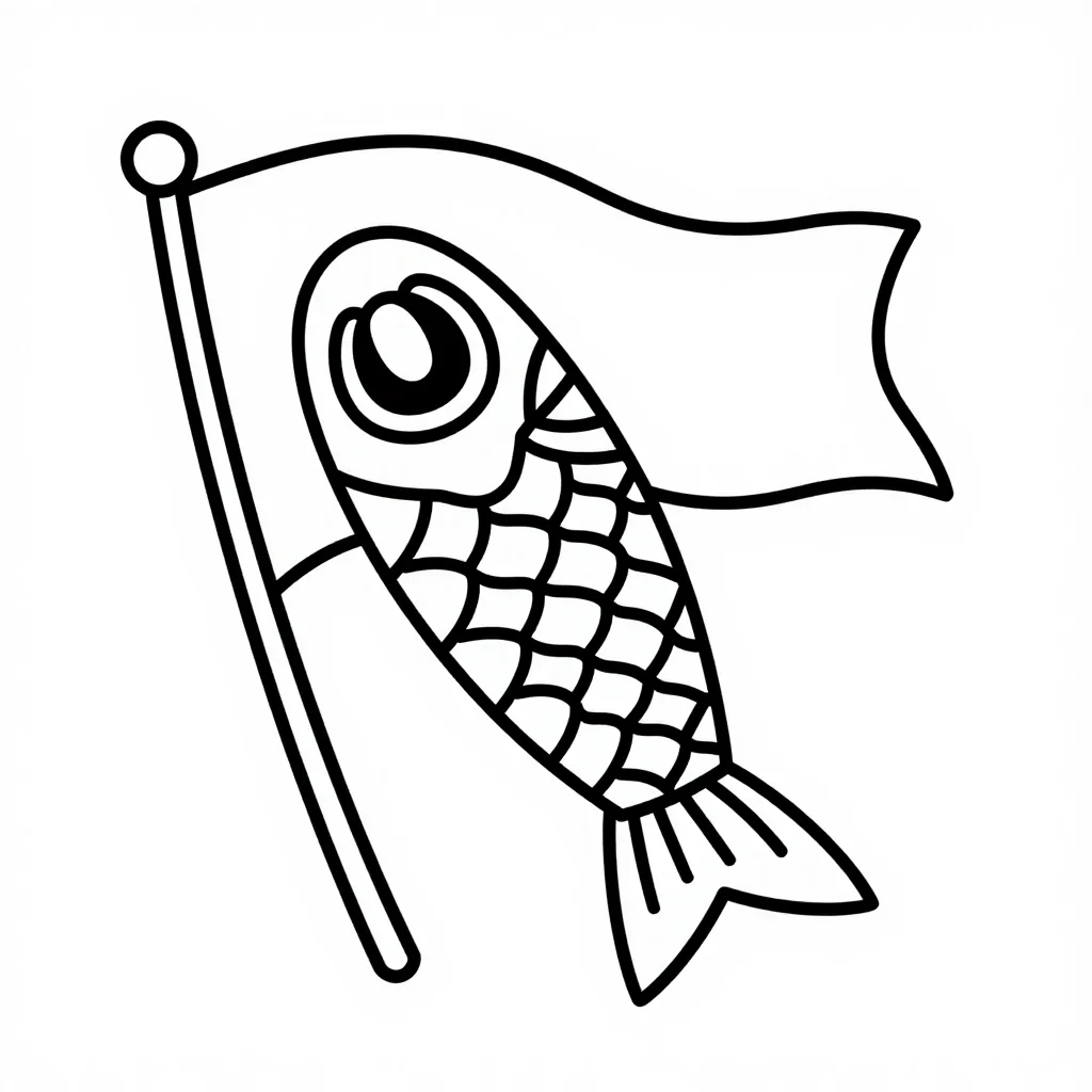 こどもの日・こいのぼりの塗り絵