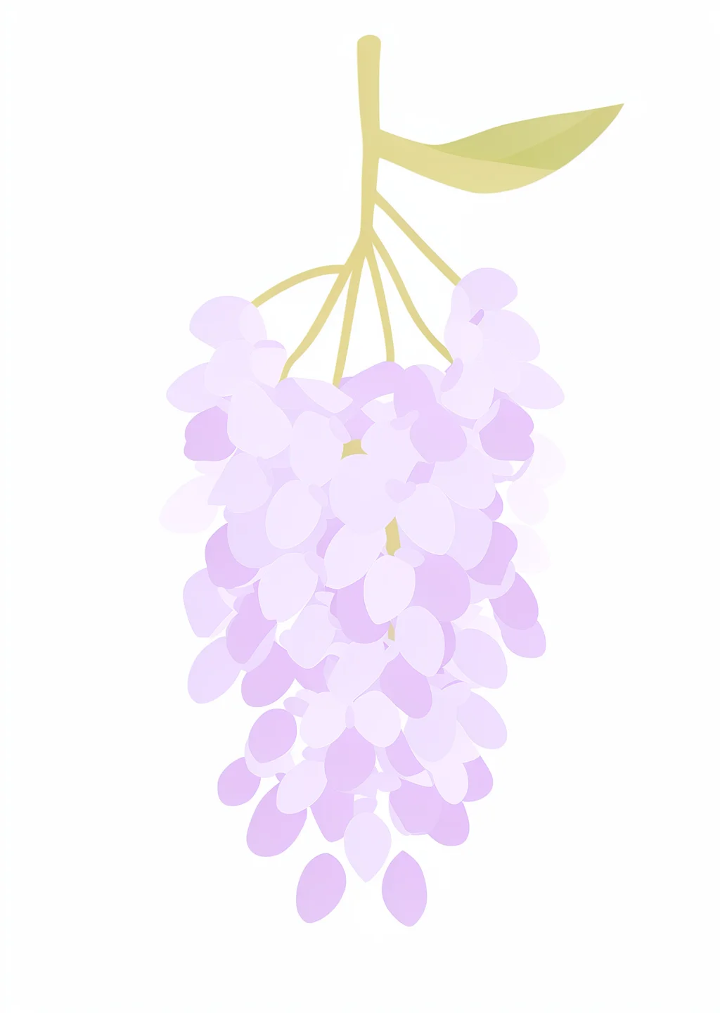藤の花の塗り絵(高齢者向け・簡単)の見本