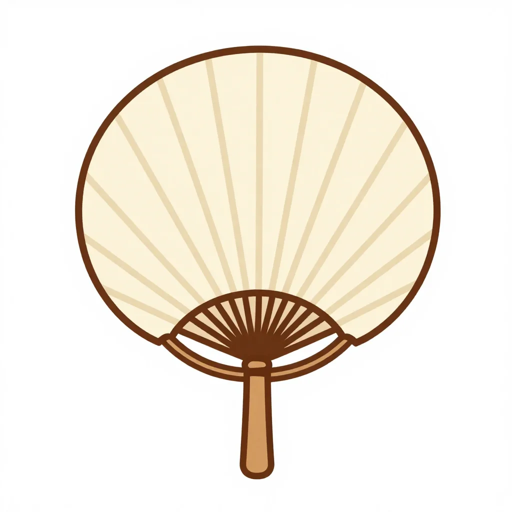 うちわの塗り絵の見本