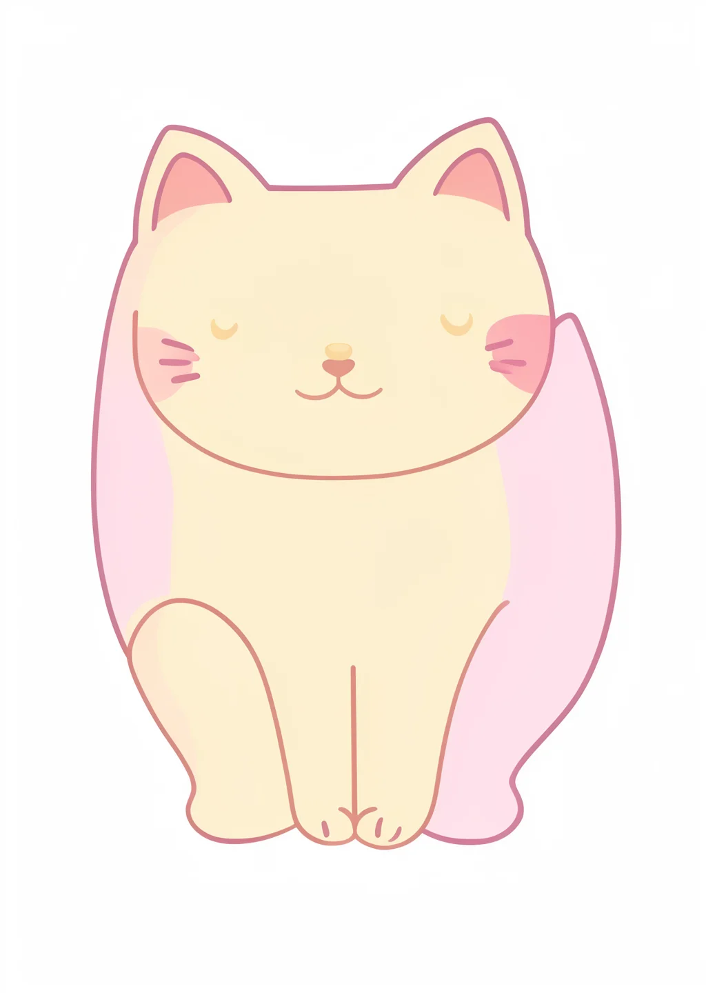 招き猫の塗り絵の見本