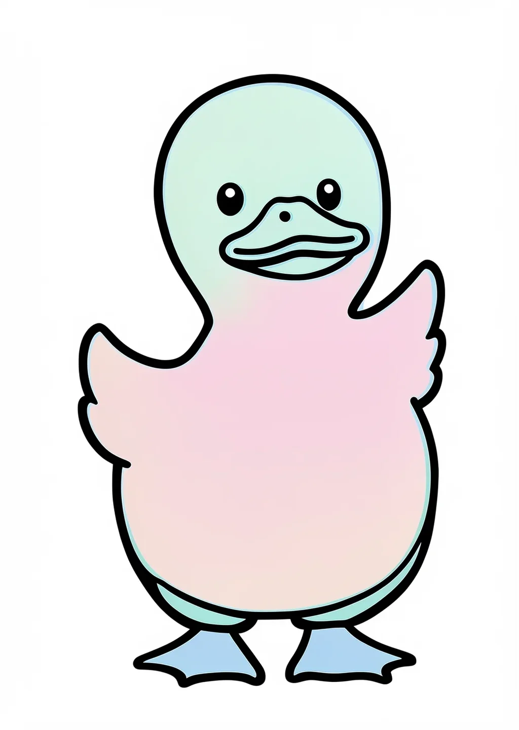 あひるの塗り絵の見本