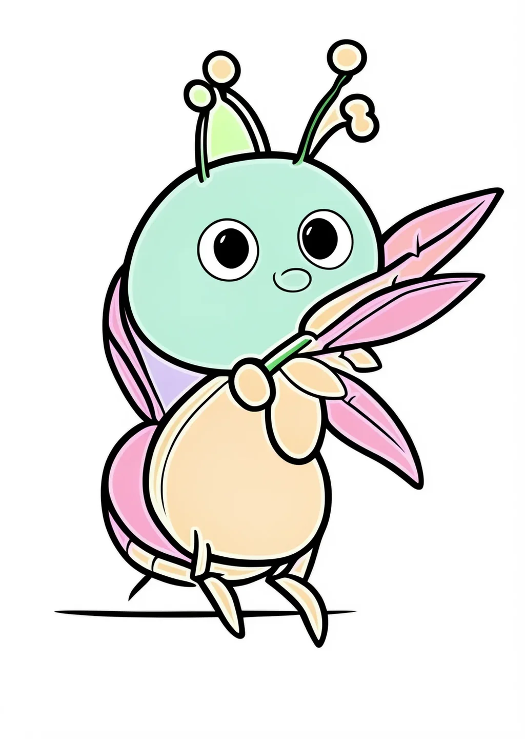 ありの塗り絵の見本