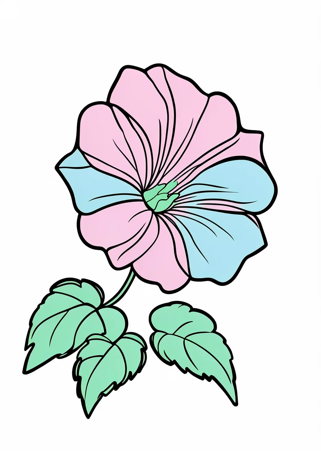 あさがおの塗り絵の見本