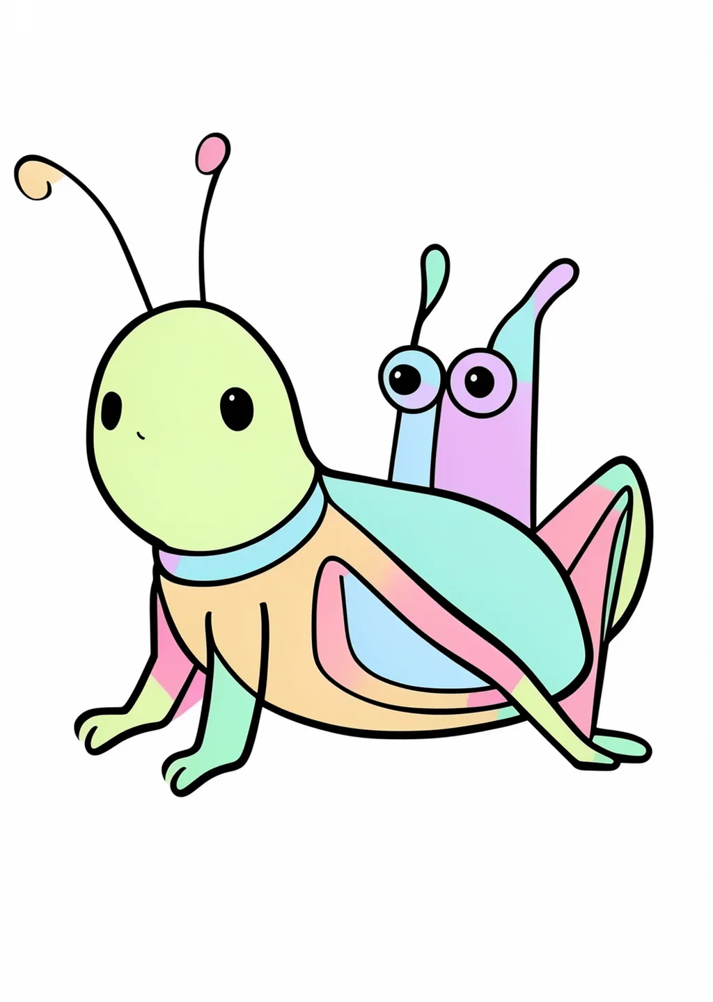 ばったの塗り絵の見本