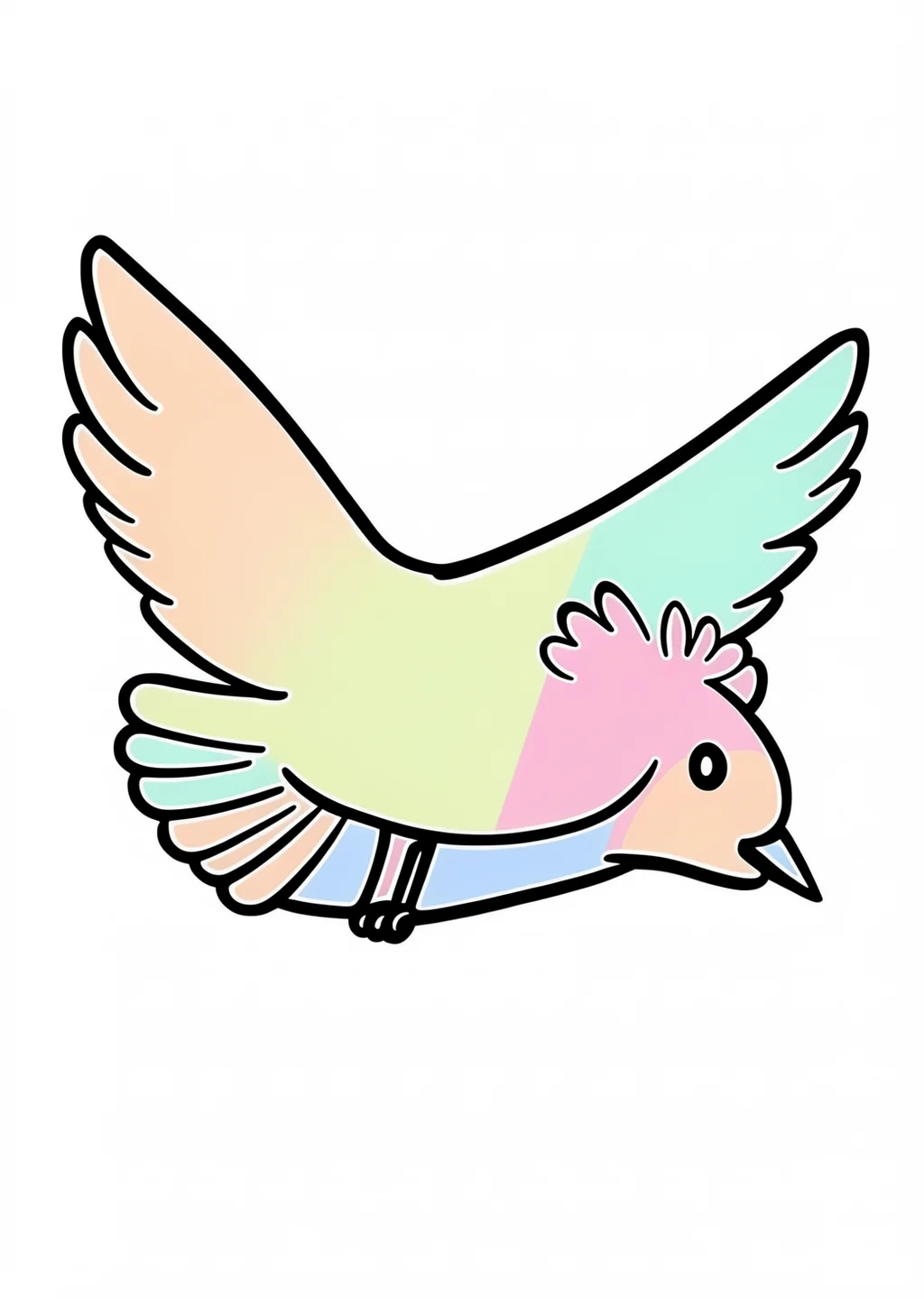 青い鳥の塗り絵の見本
