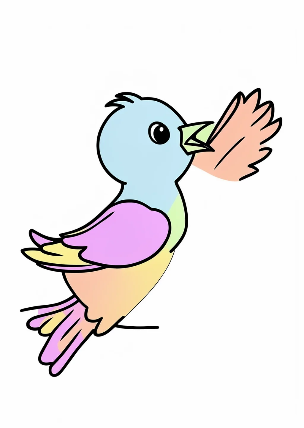 カナリアの塗り絵の見本