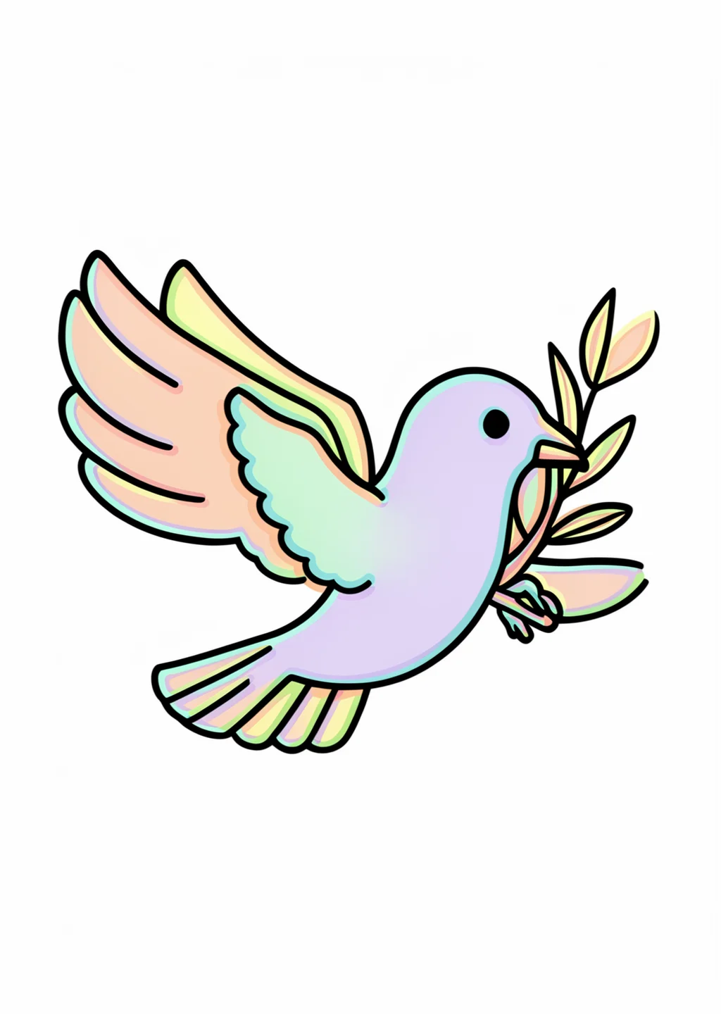 はとの塗り絵の見本
