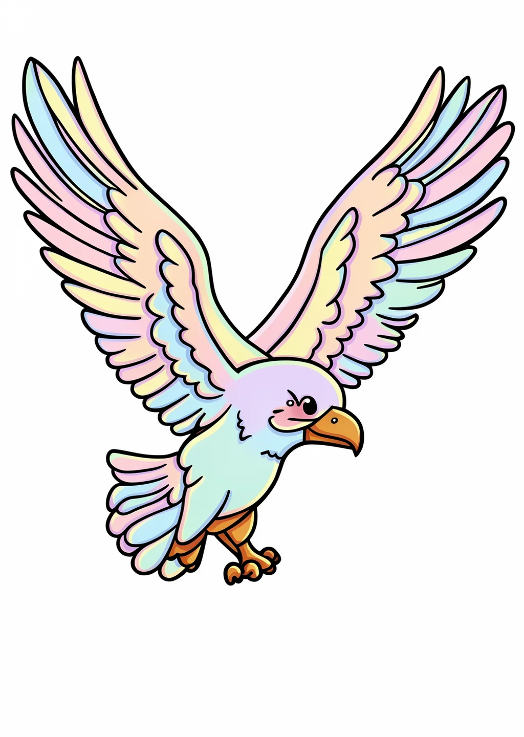 鷲の塗り絵の見本