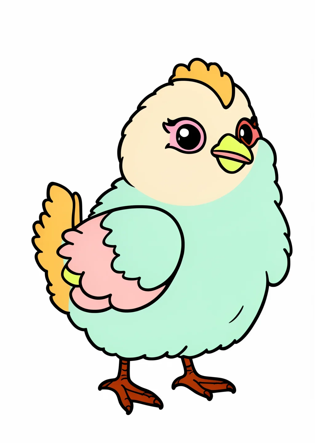 ひよこの塗り絵の見本