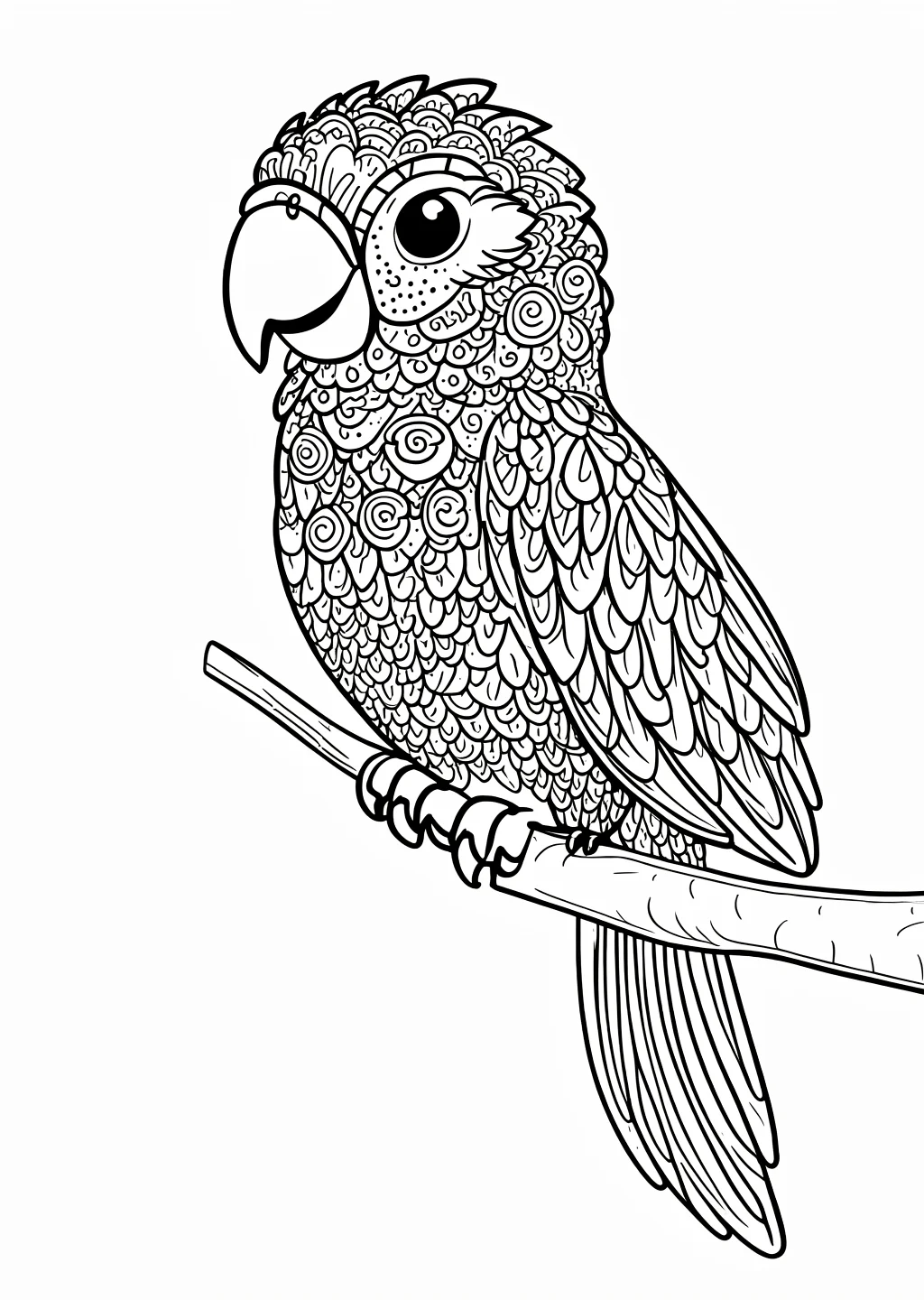 オウムの塗り絵