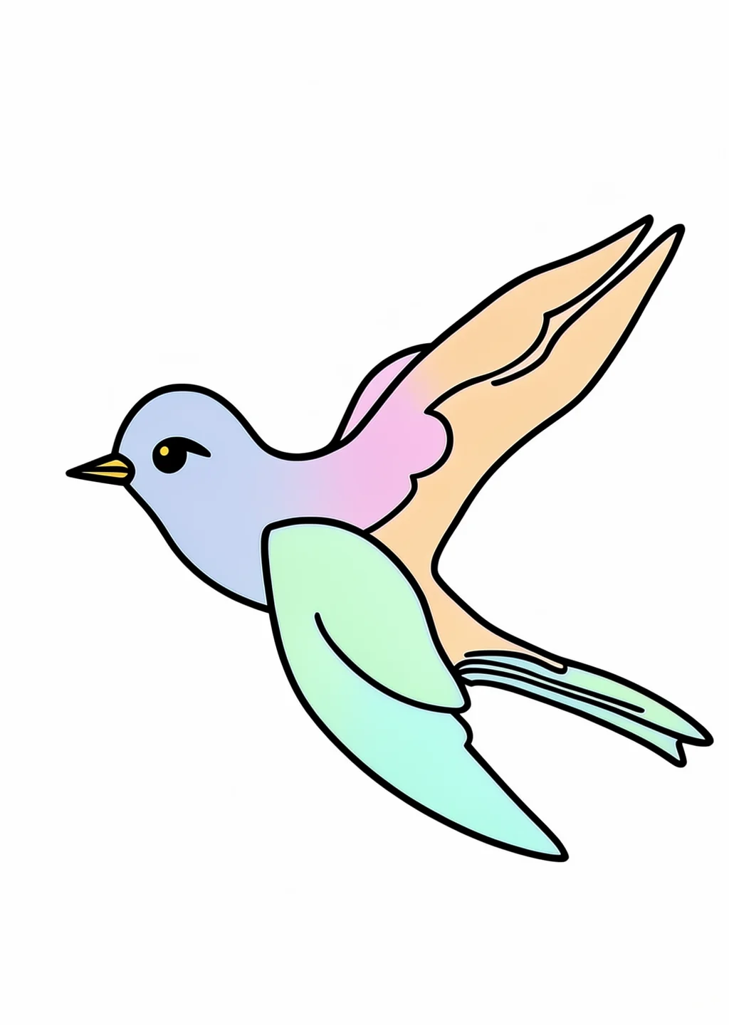つばめの塗り絵の見本