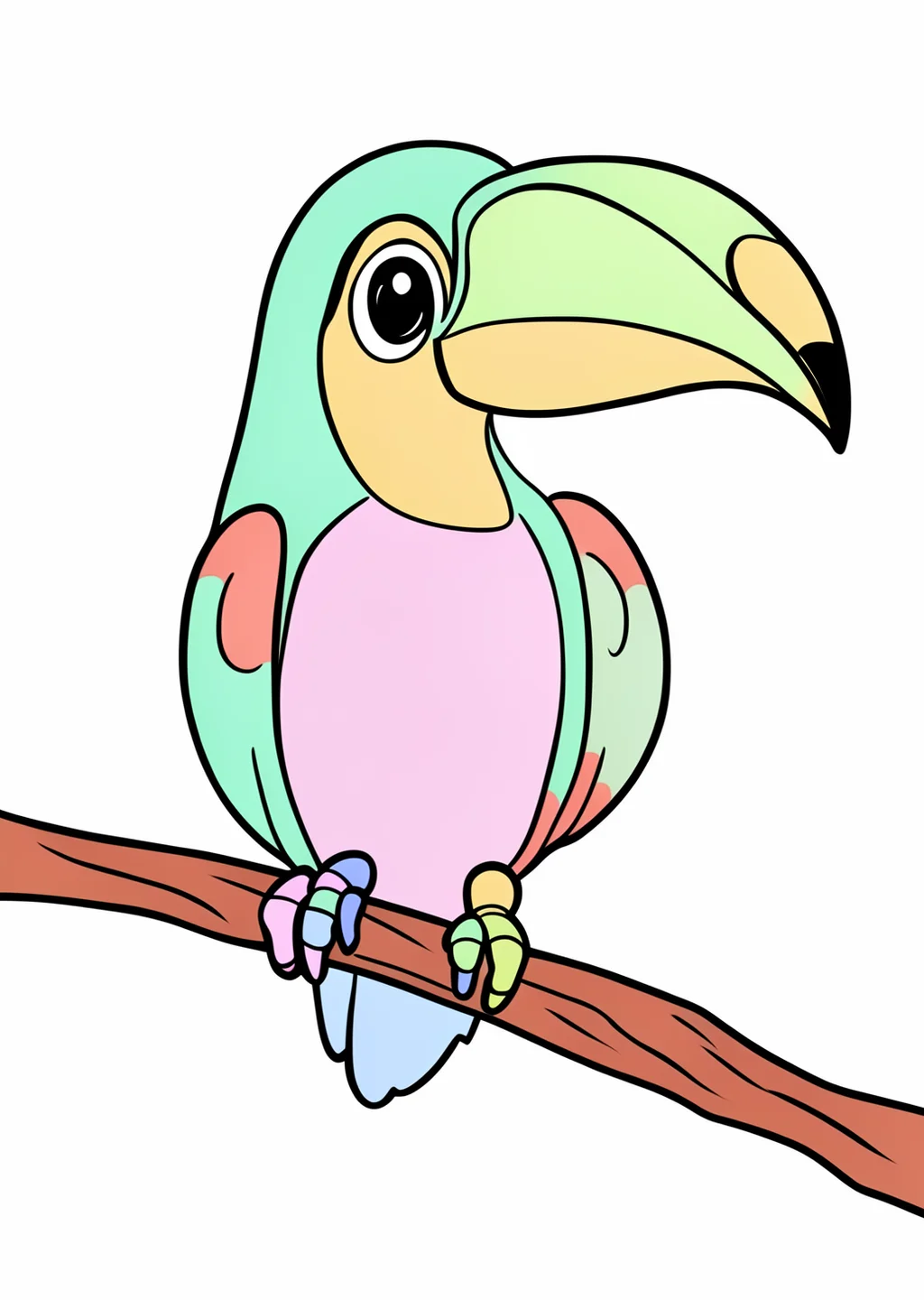 ハシビロコウの塗り絵の見本