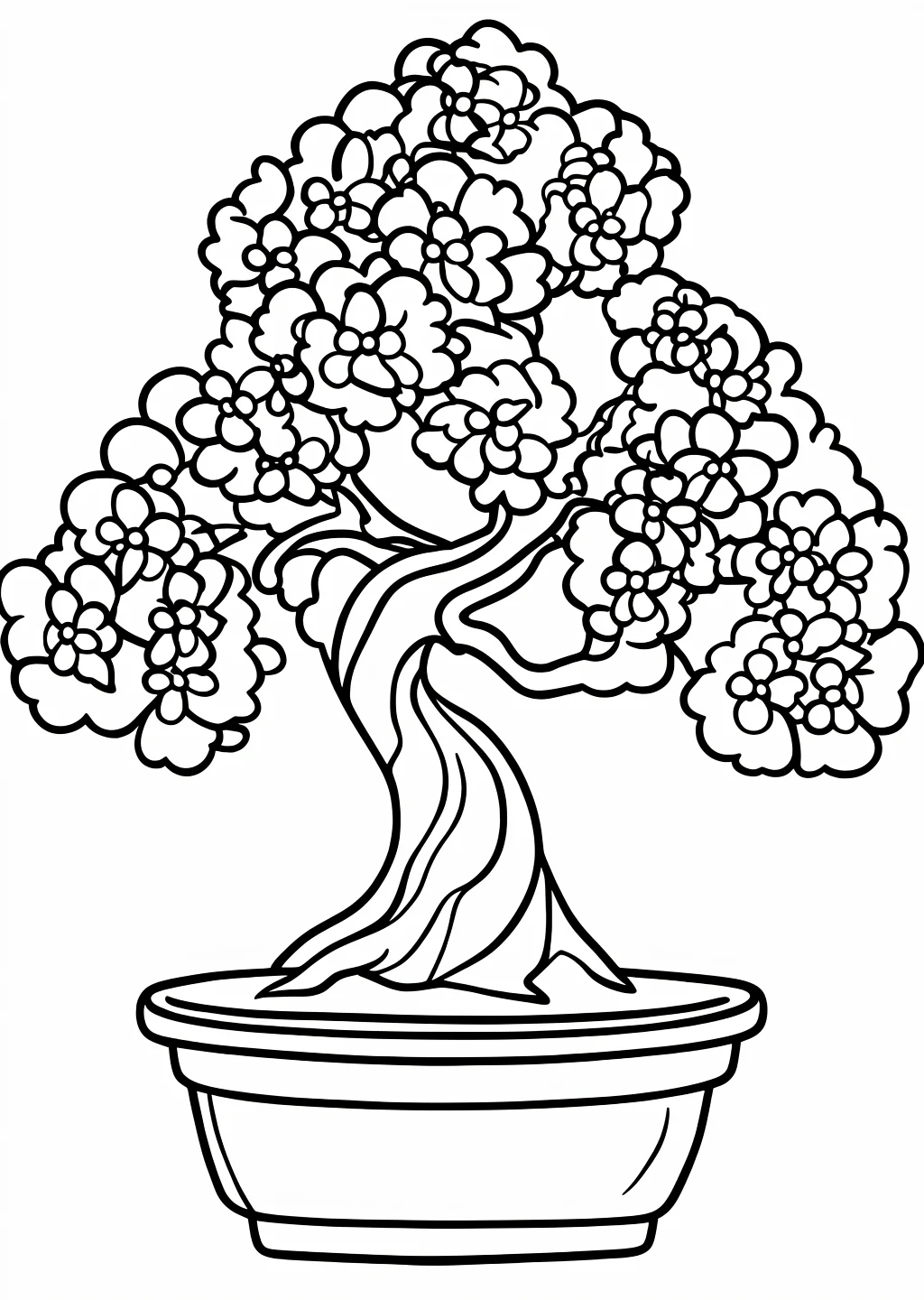 盆栽の塗り絵