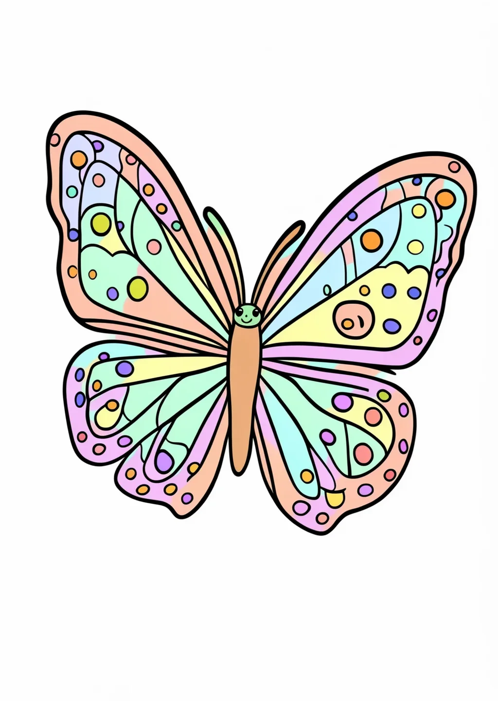 ちょうちょの塗り絵の見本