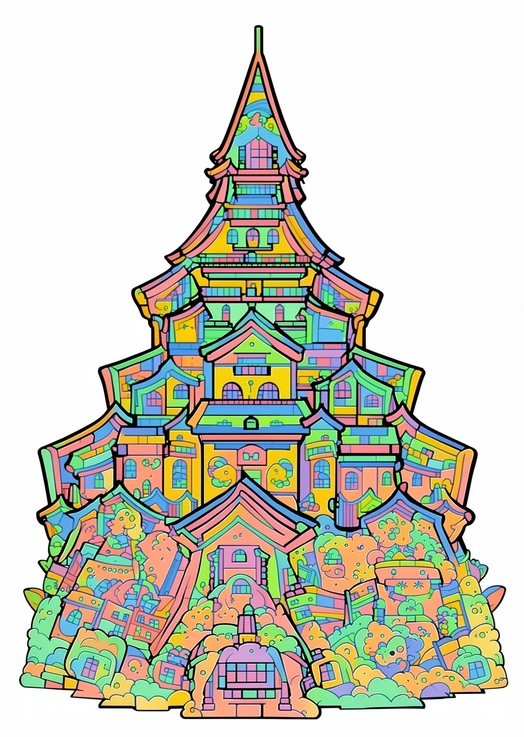 五稜郭の塗り絵の見本