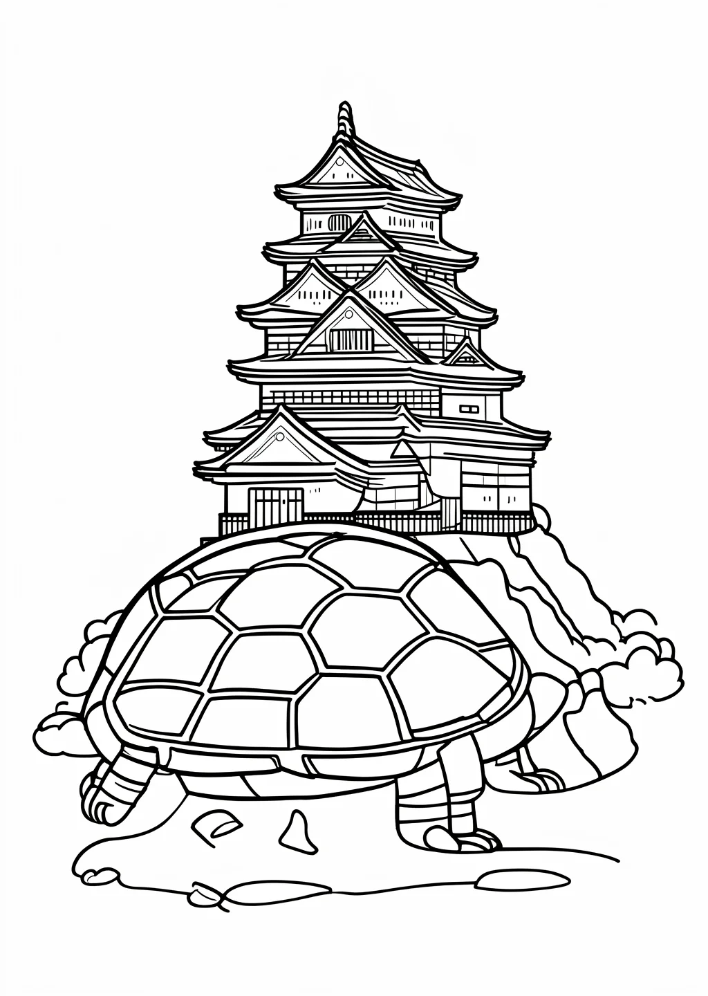 亀山城の塗り絵