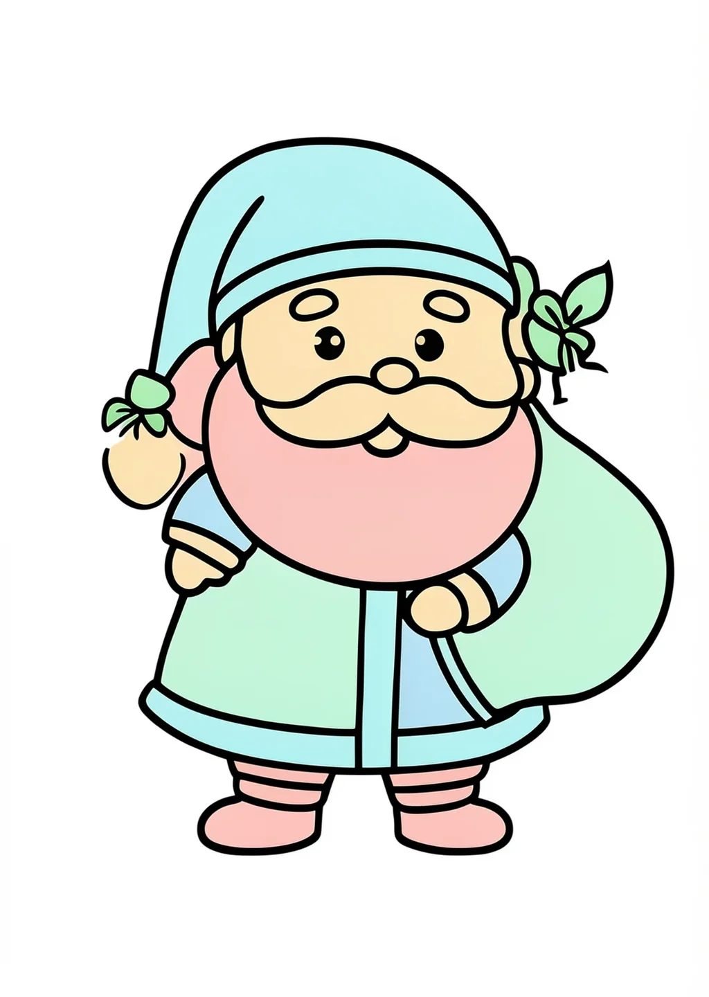 クリスマス・サンタさんの塗り絵の見本
