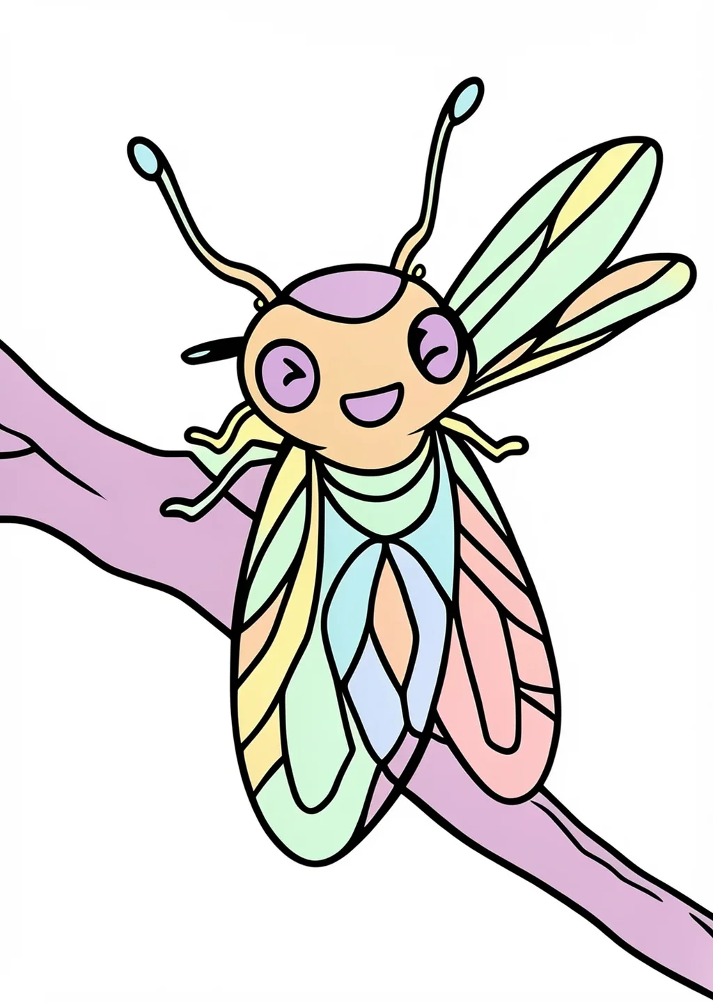 セミの塗り絵の見本