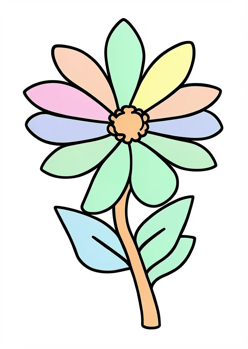 コスモスの塗り絵の見本