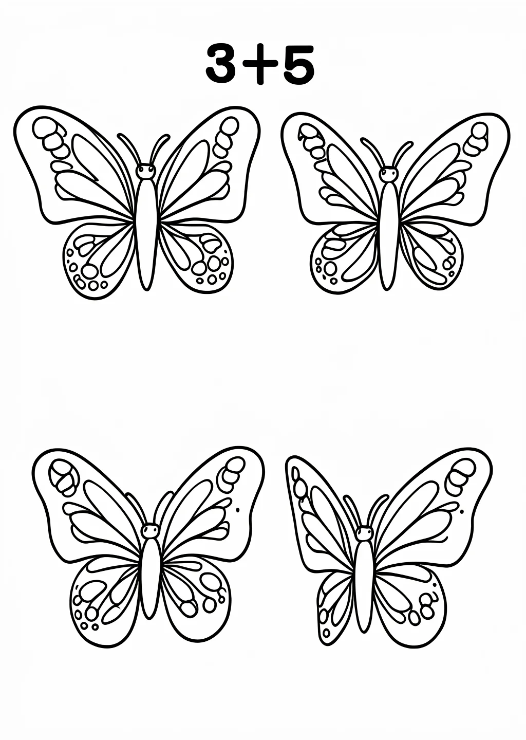 かずあわせ「3+5」の塗り絵