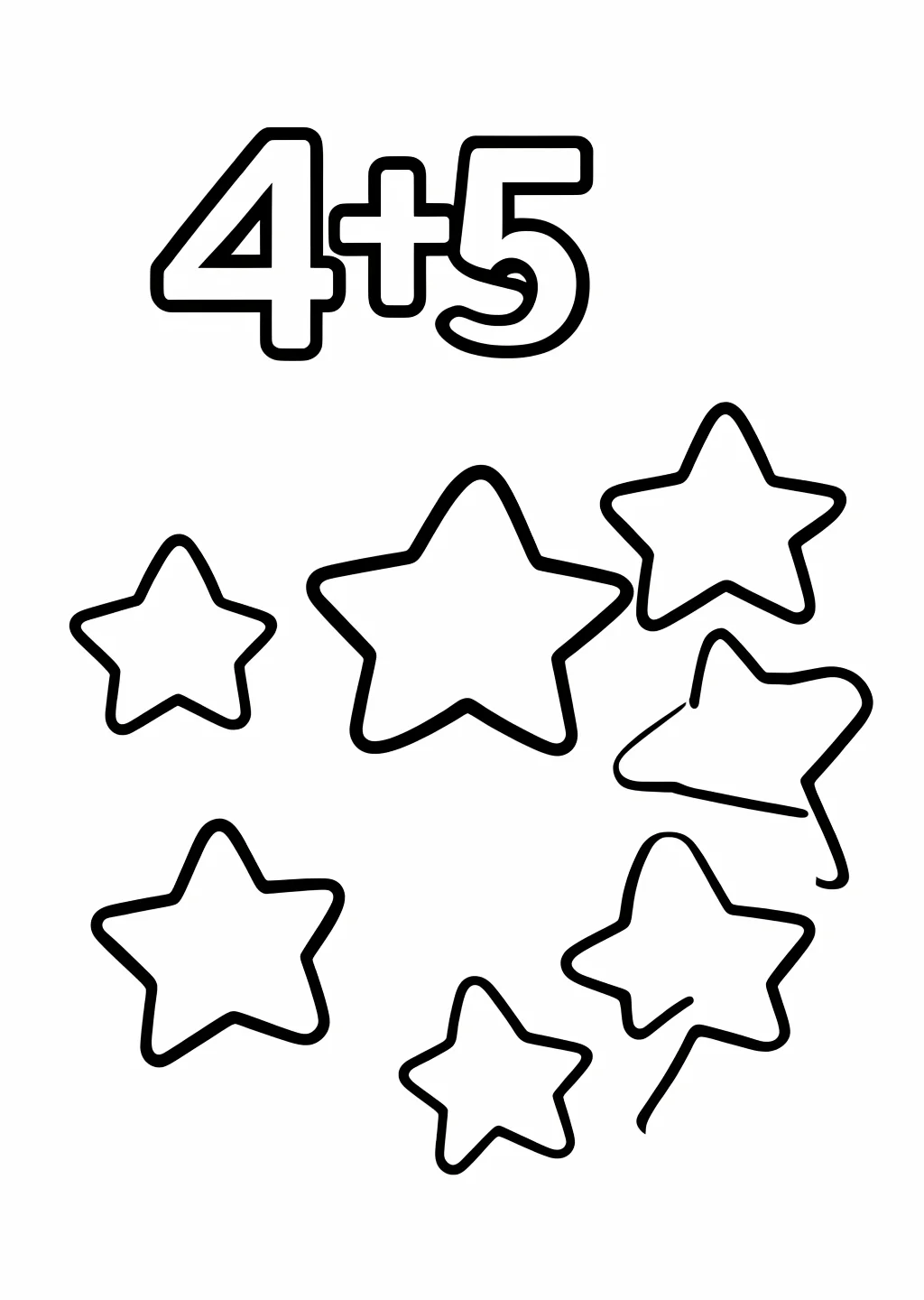 かずあわせ「4+5」の塗り絵