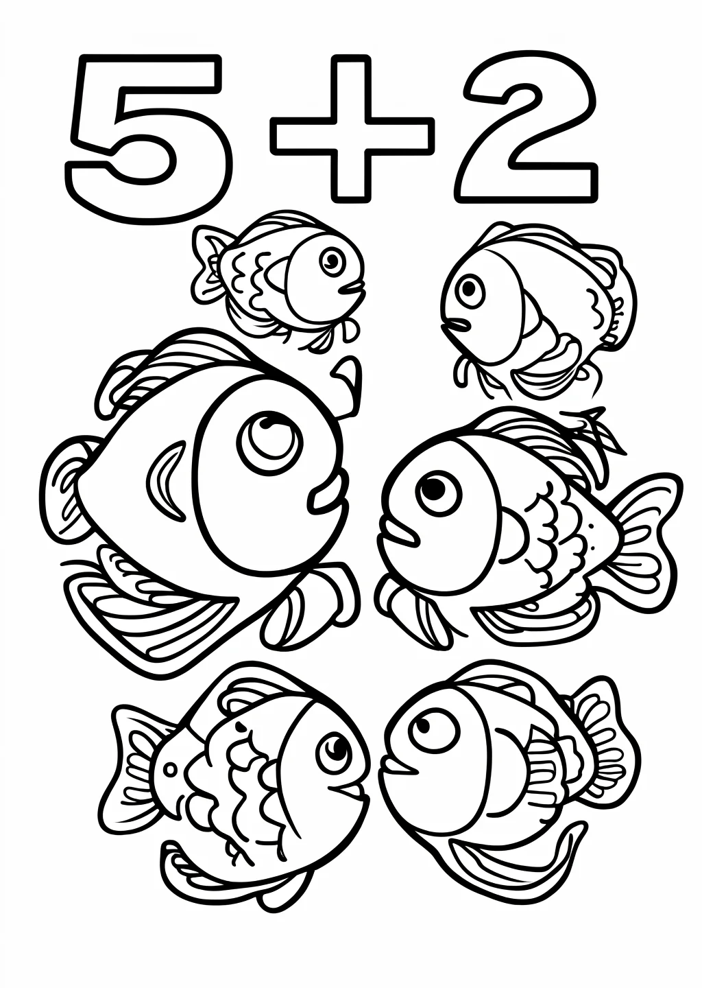 かずあわせ「5+2」の塗り絵