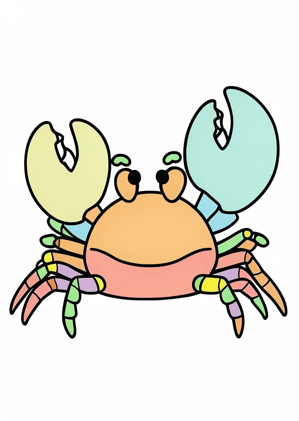 かにの塗り絵の見本
