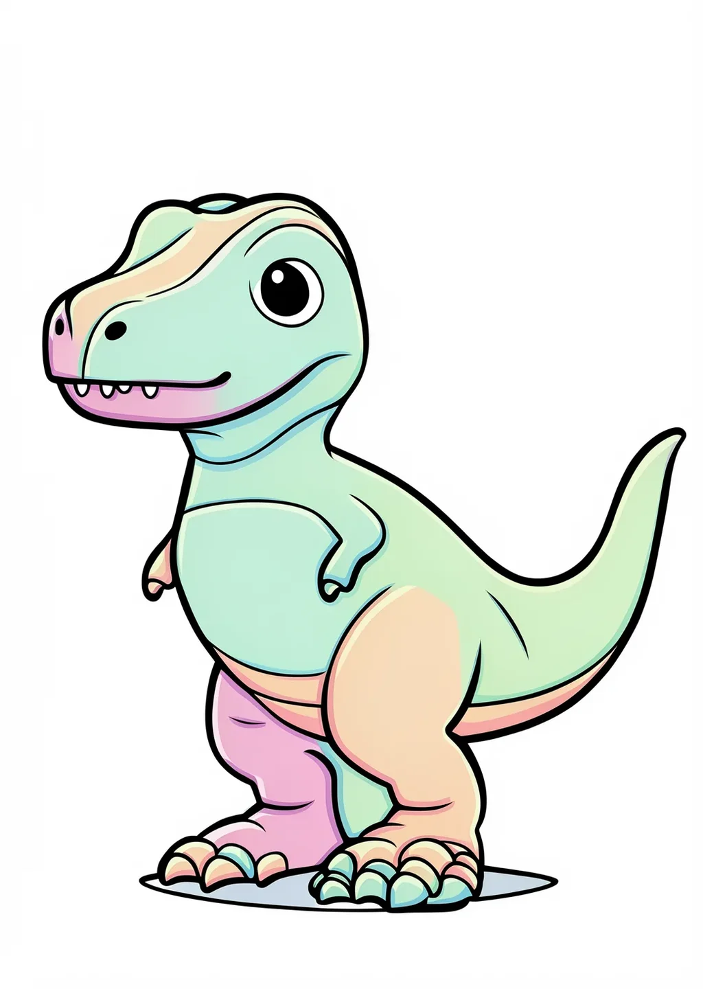 恐竜（ティラノサウルス）の塗り絵の見本