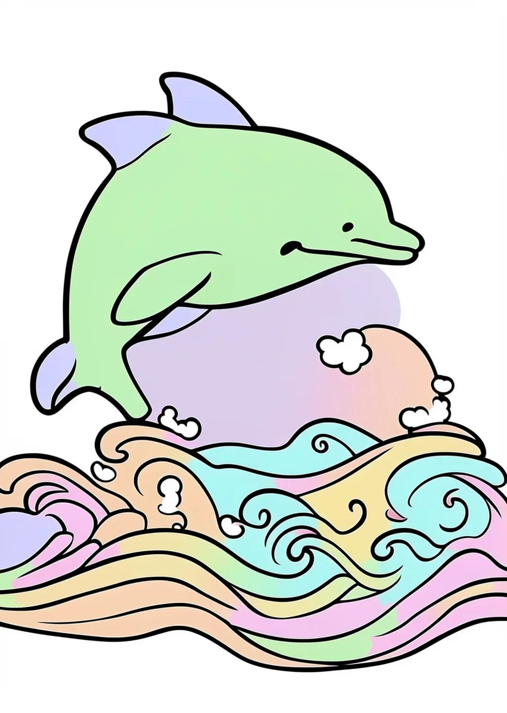 いるかの塗り絵の見本