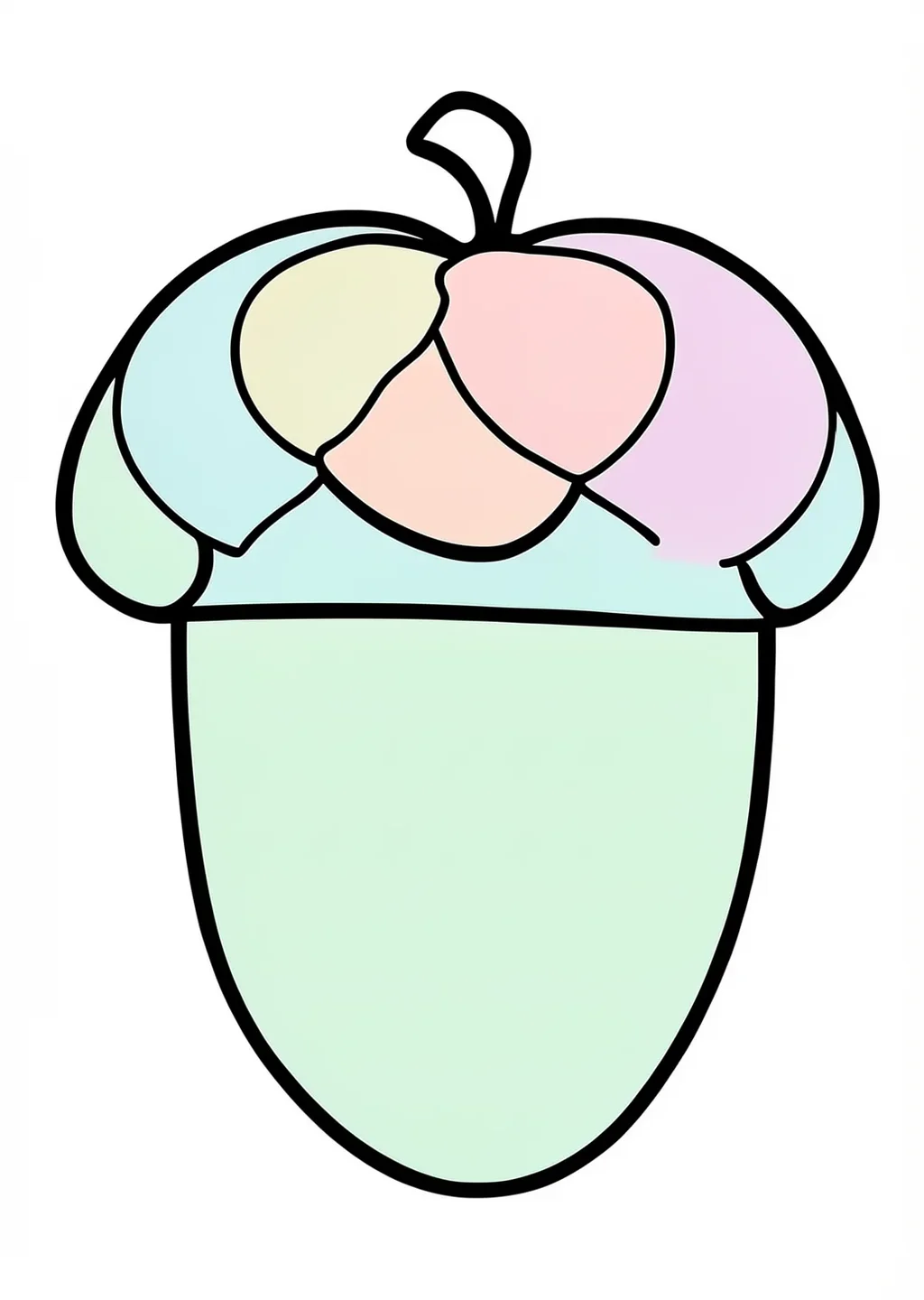 どんぐりの塗り絵の見本