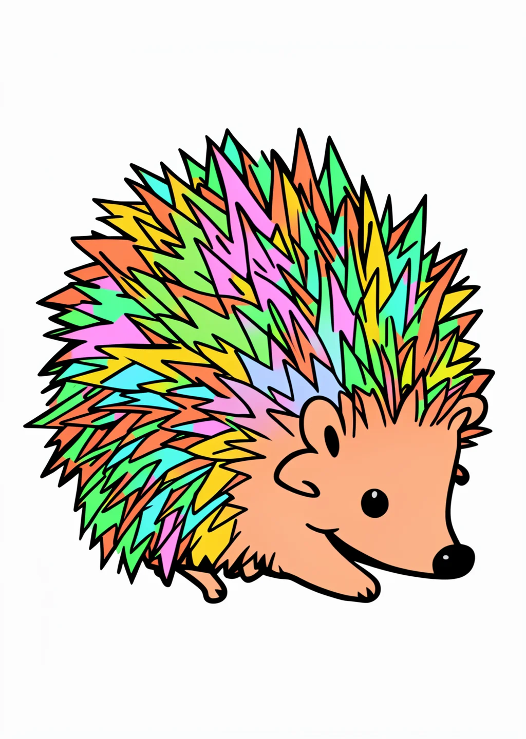 ハリネズミの塗り絵の見本