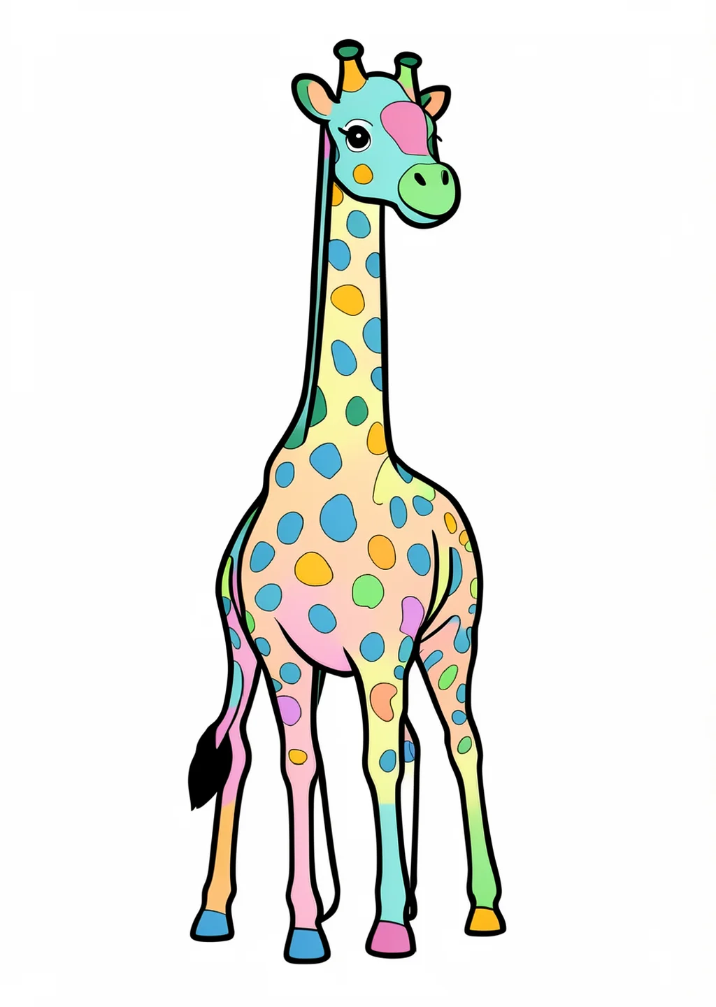 キリンの塗り絵の見本