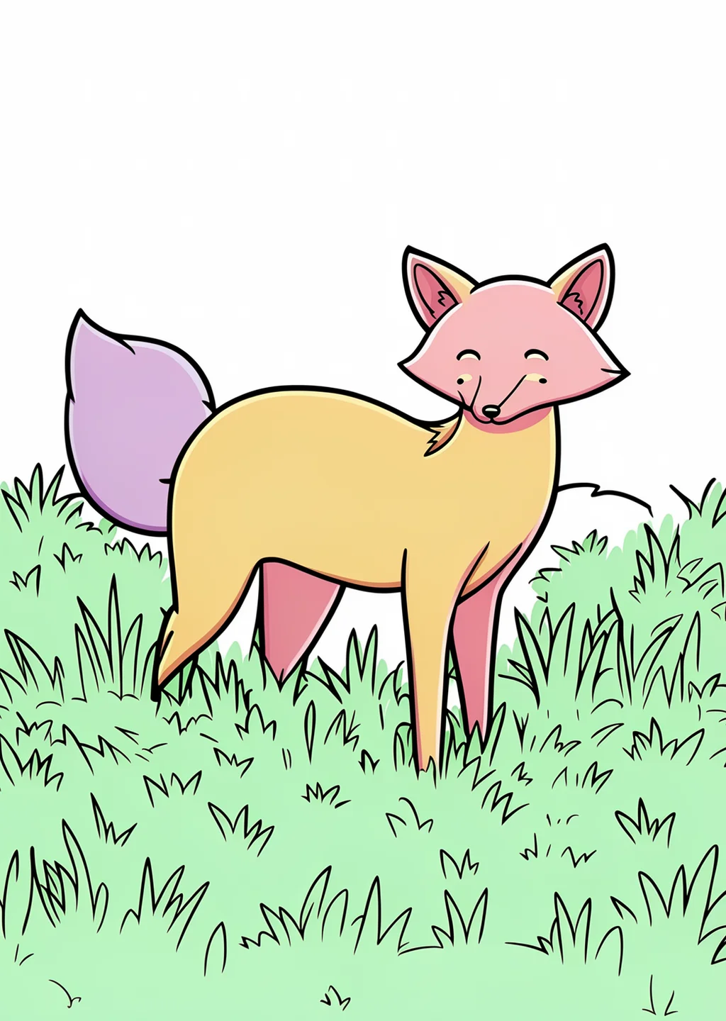 きつねの塗り絵の見本