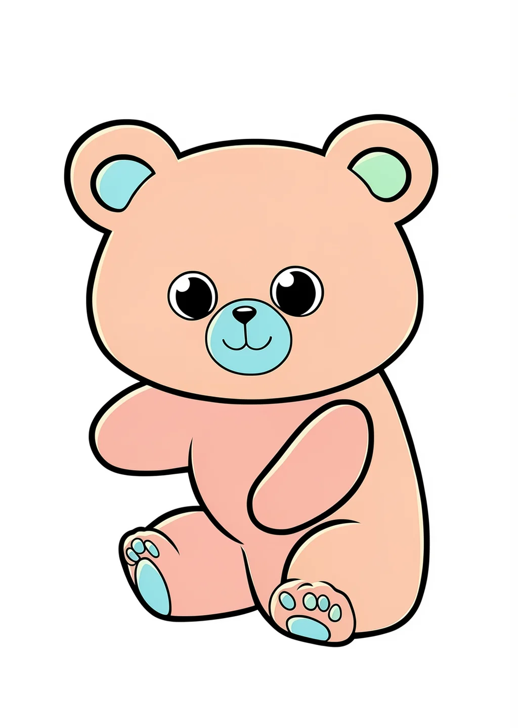 熊の赤ちゃんの塗り絵の見本