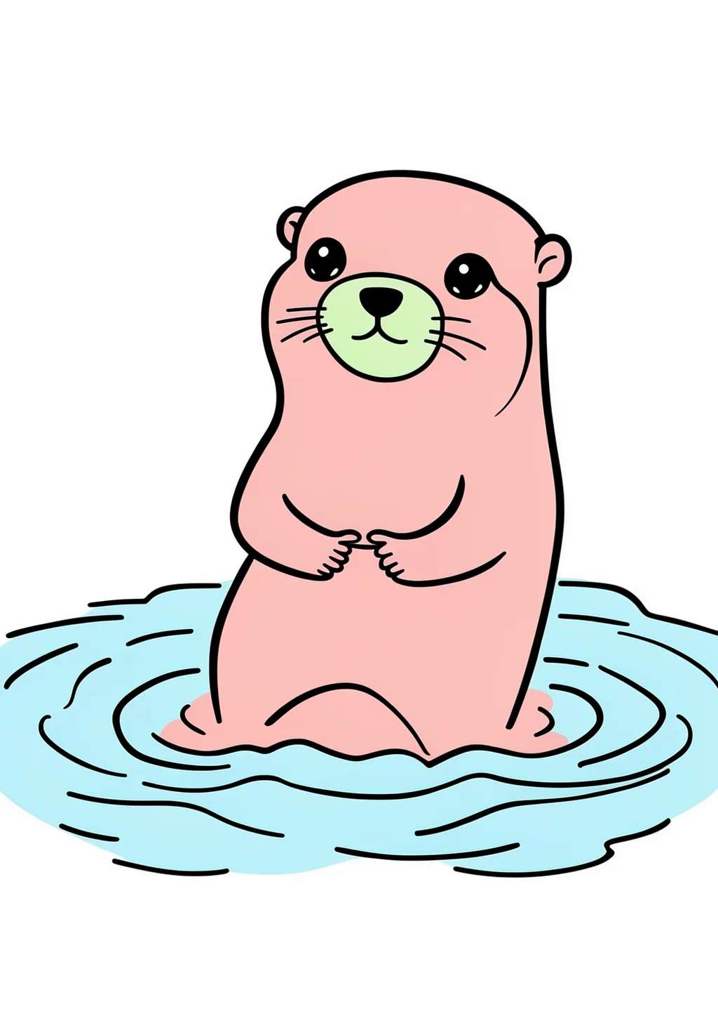 カワウソの塗り絵の見本