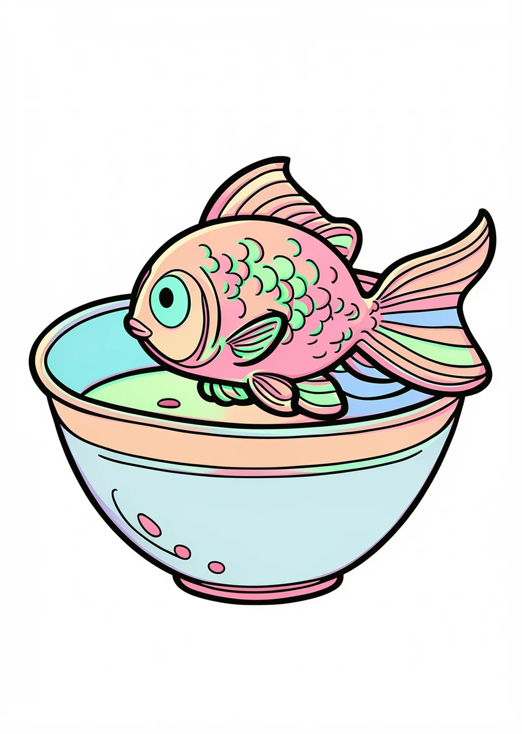 金魚の塗り絵の見本