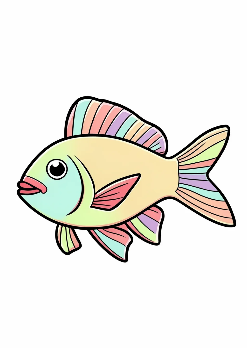 魚(熱帯魚)の塗り絵の見本