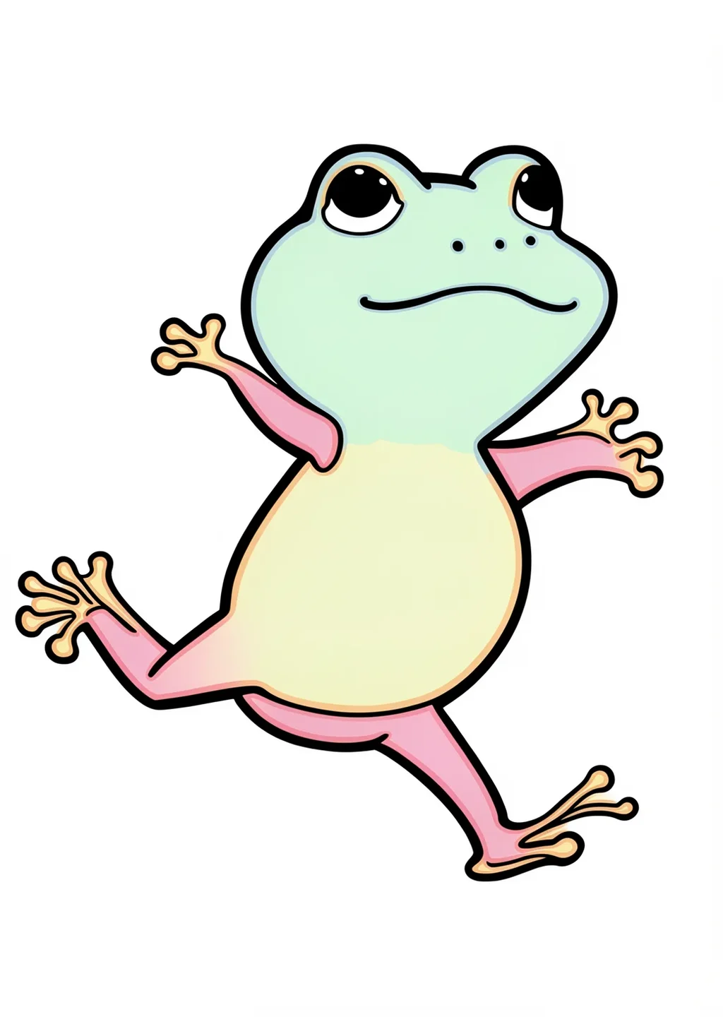 カエルの塗り絵の見本