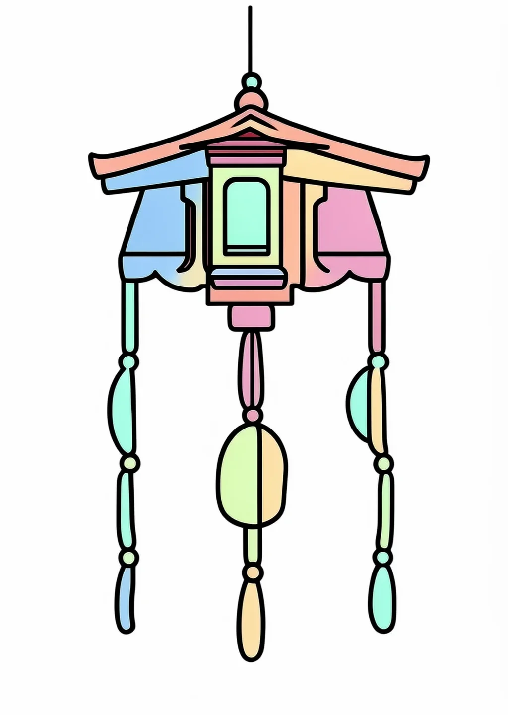 風鈴の塗り絵の見本