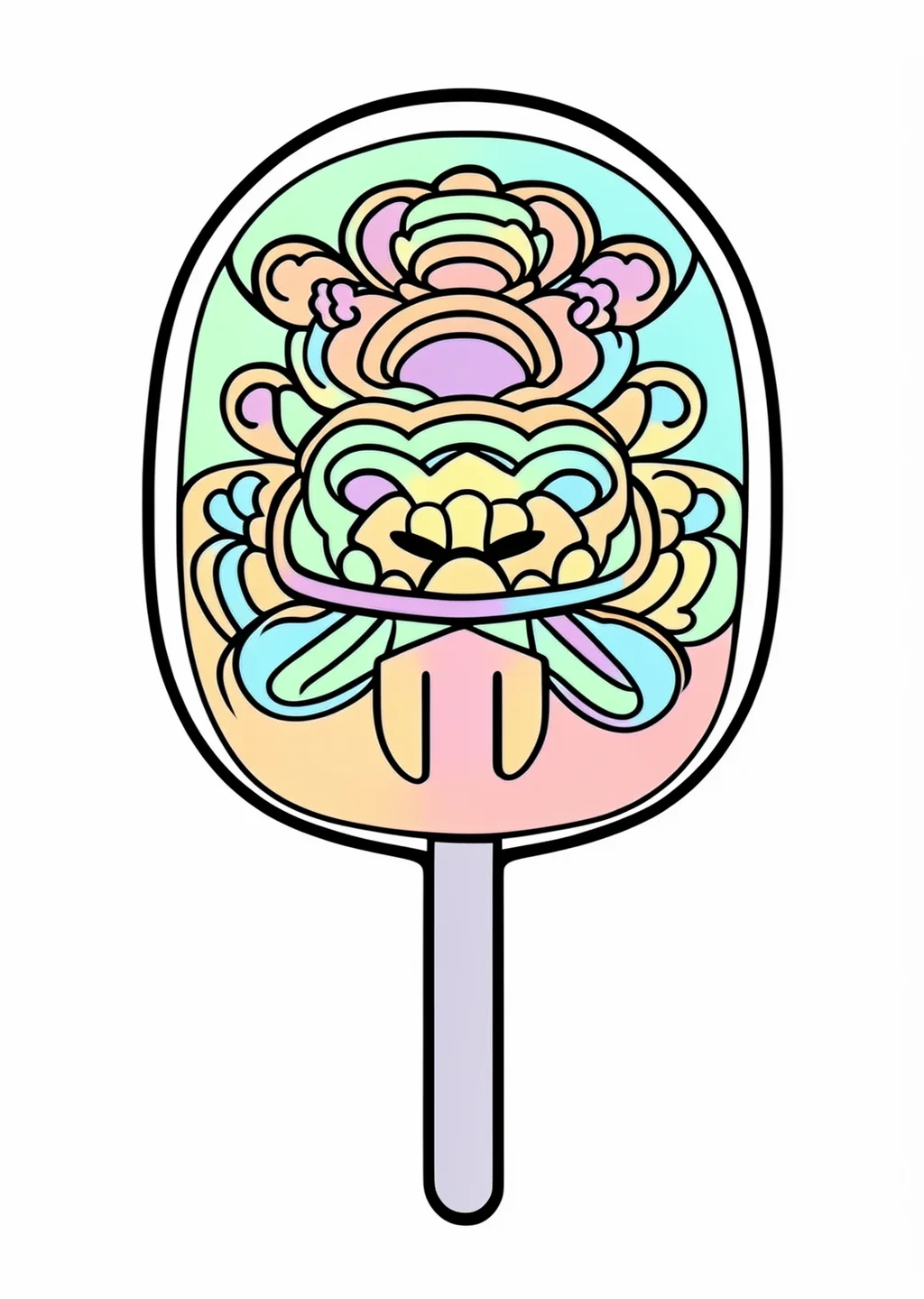 羽子板の塗り絵の見本