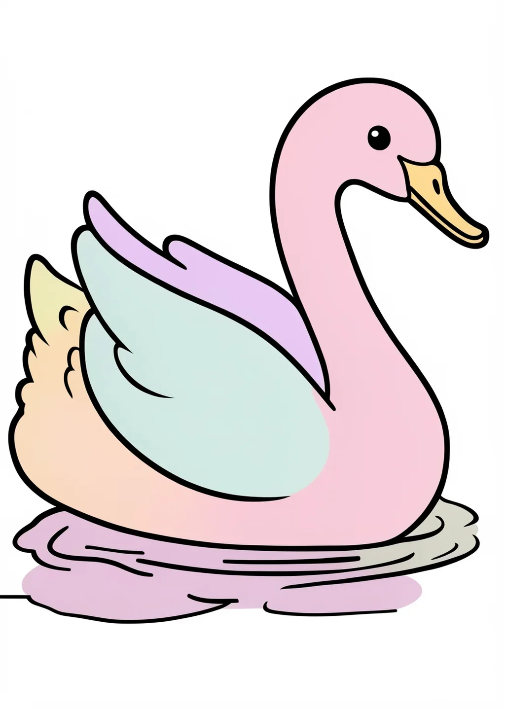 白鳥の塗り絵の見本