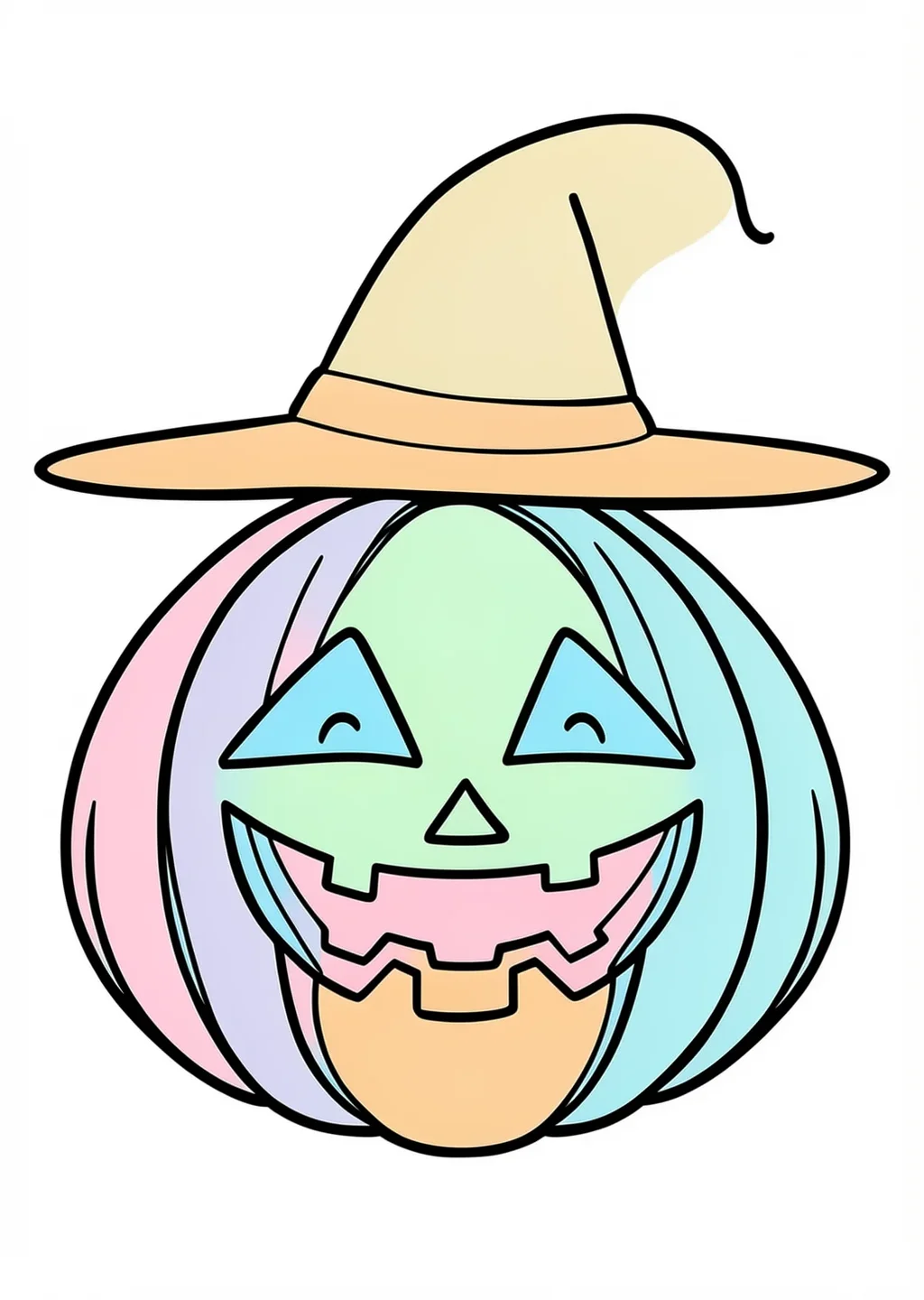 ハロウィンかぼちゃの塗り絵の見本
