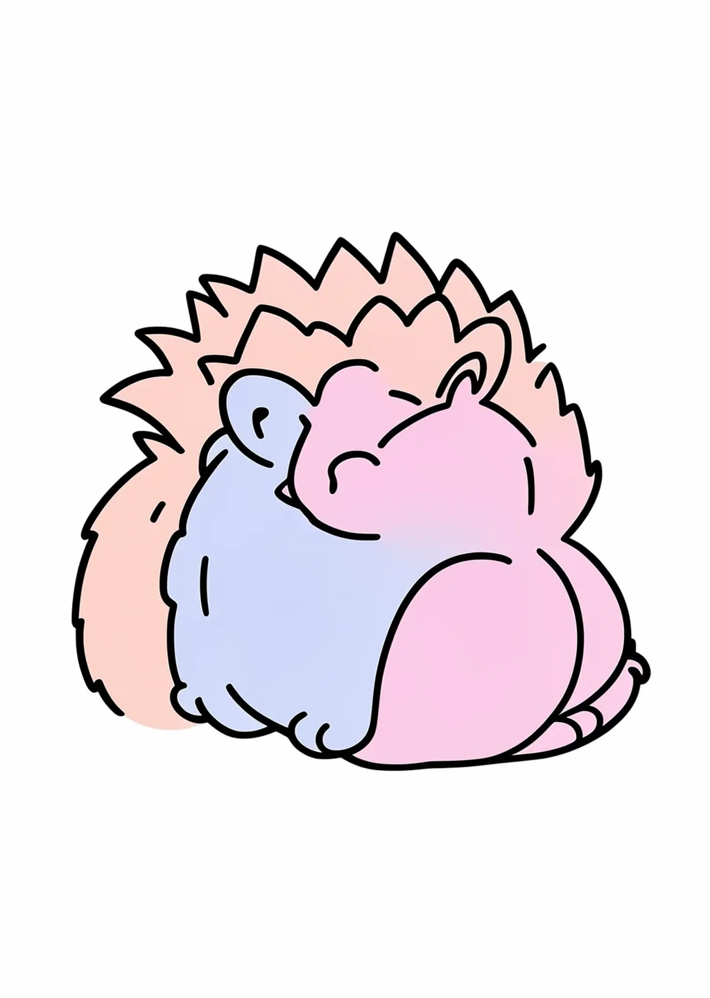 ハリネズミの塗り絵の見本